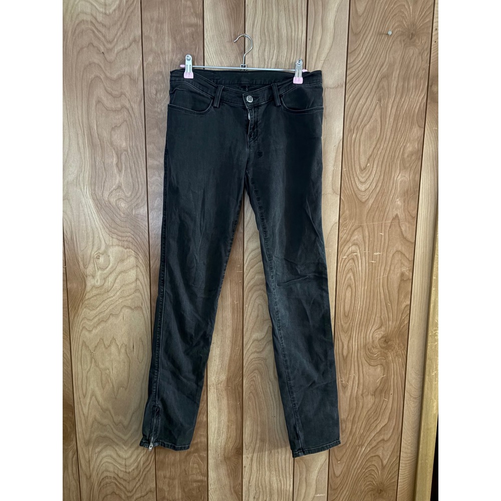 Ksubi Womens Skinny Jeans Faded Black Ankle Zip‎ Denim Pants Size 29